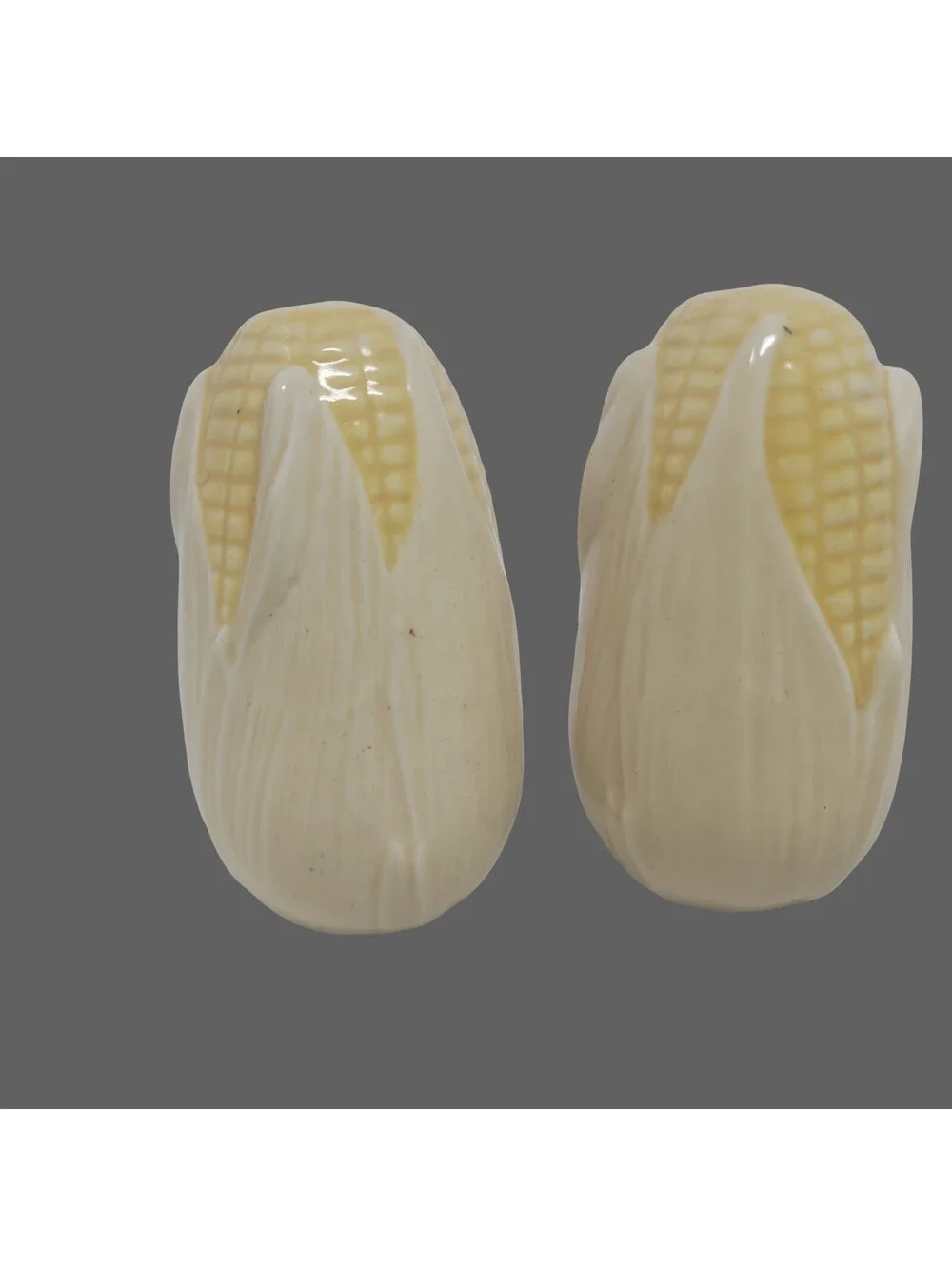 Vintage Metlox Calif Ceramic Ear of Corn Stalk Shaped Salt & Pepper Shakers USA